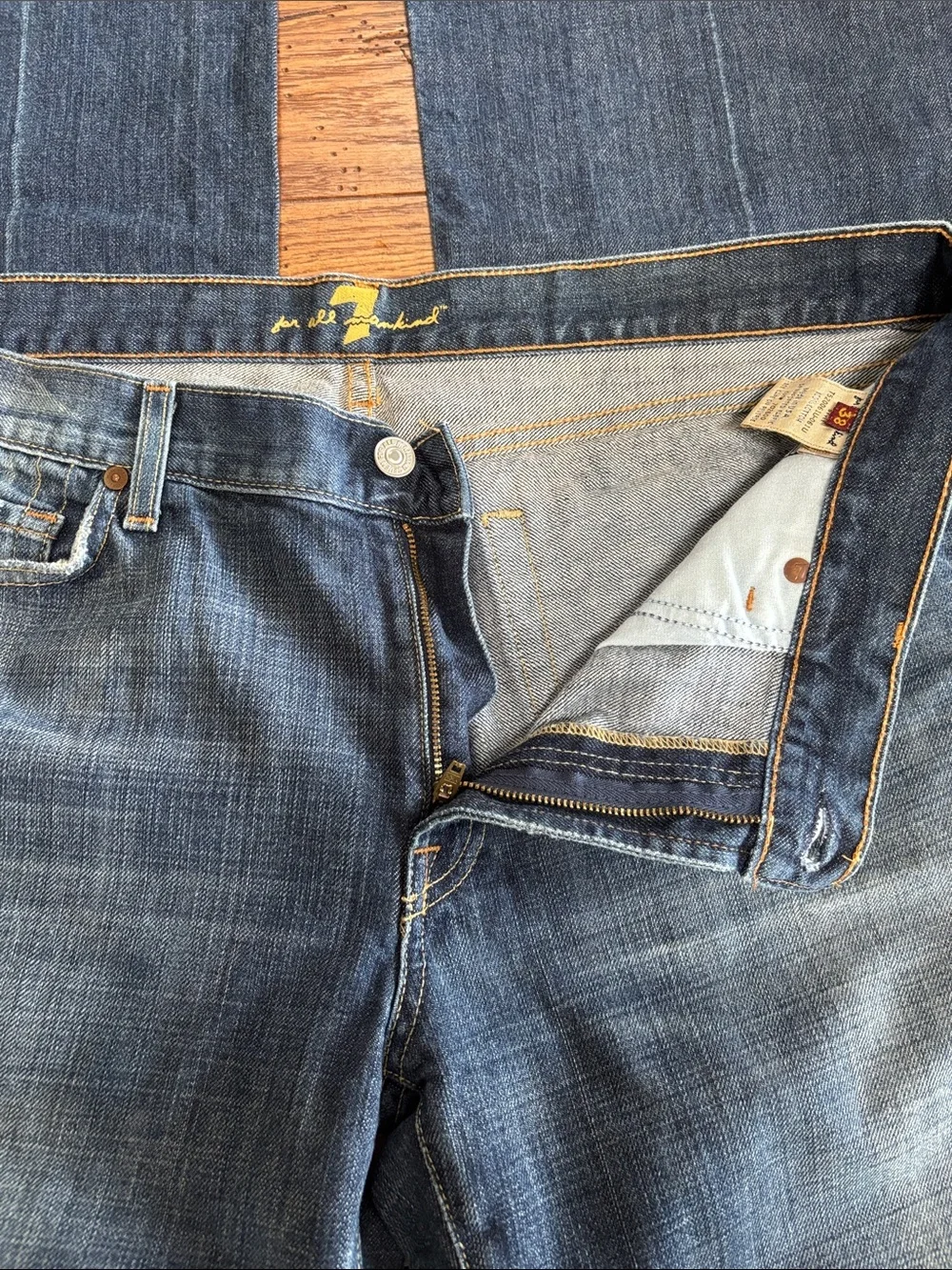 7 For All Mankind Bootcut Blue Jeans Men’s Y2K T520061U-061U USA Made Size 38